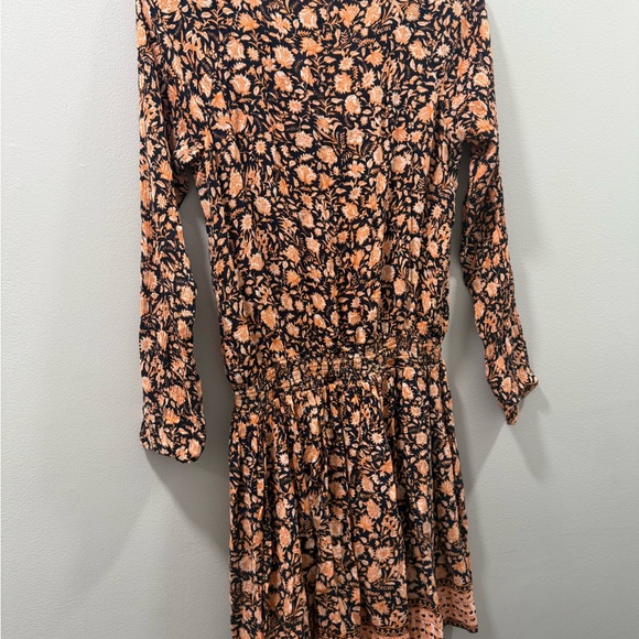 Faherty montara Floral Print Dress in Black and Orange wanderlust size XS - Picture 9 of 11